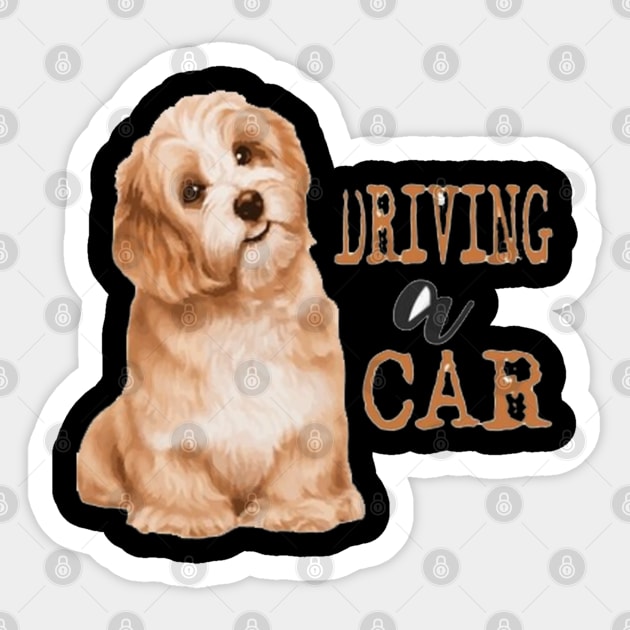 Dogs driving a CAR Sticker by KidzyAtrt